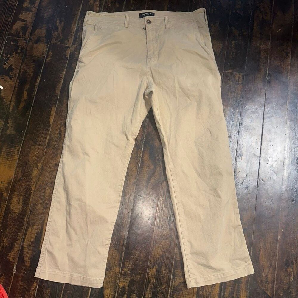 American Eagle relaxed straight 36x30 tan slacks